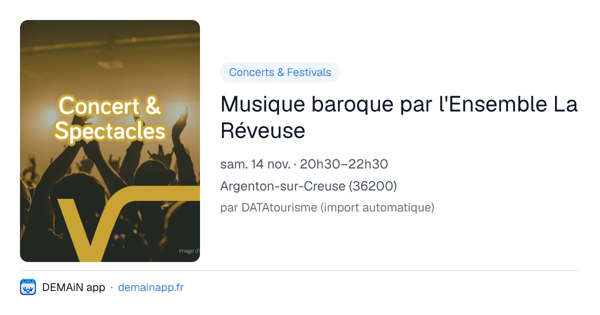 Musique baroque par l'Ensemble La Réveuse — Argenton-sur-Creuse