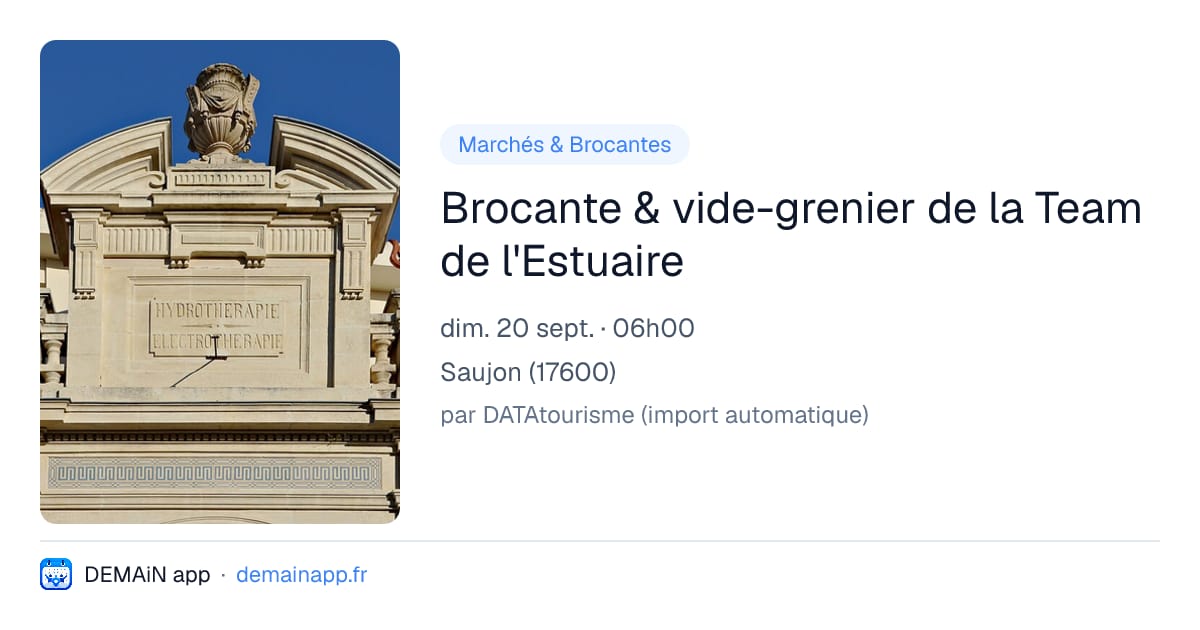 Brocante & vide-grenier de la Team de l'Estuaire — Saujon