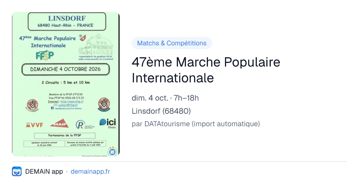 47ème Marche Populaire Internationale — Linsdorf