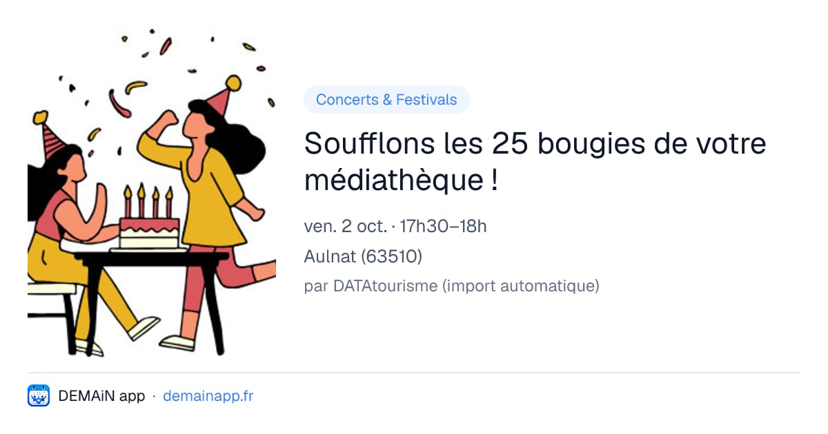Soufflons les 25 bougies de votre médiathèque ! — Aulnat