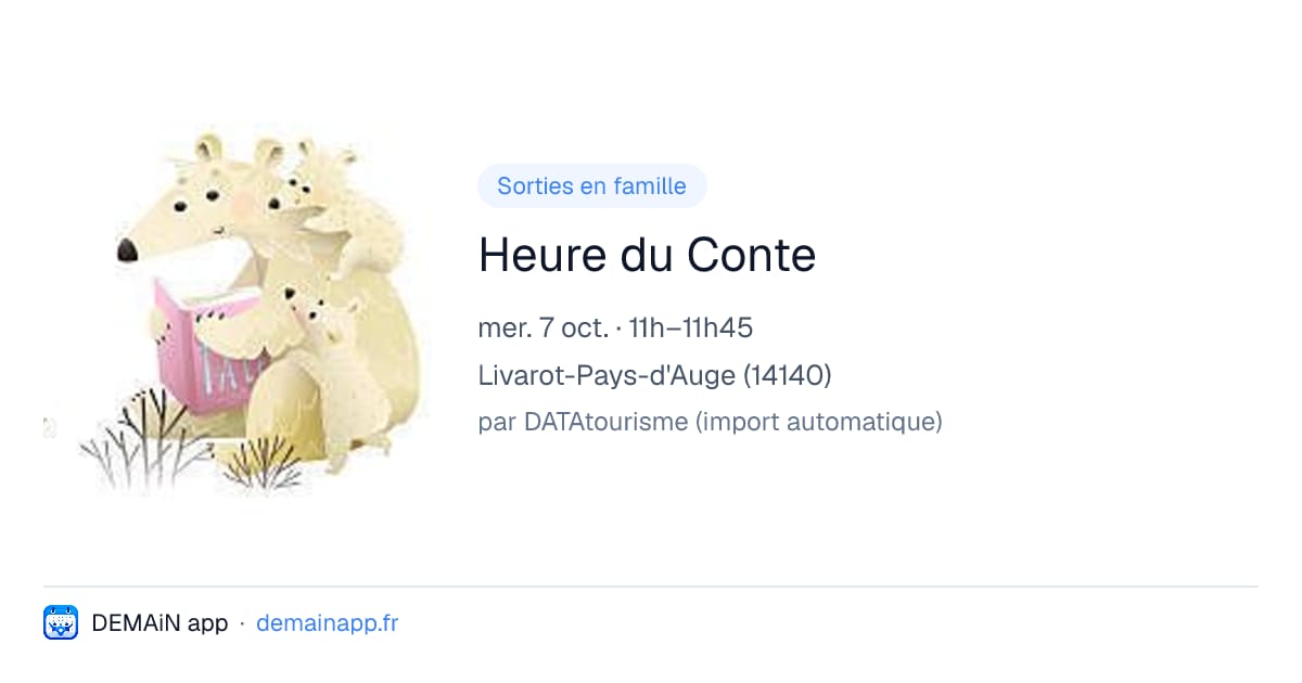 Heure du Conte — Livarot-Pays-d'Auge