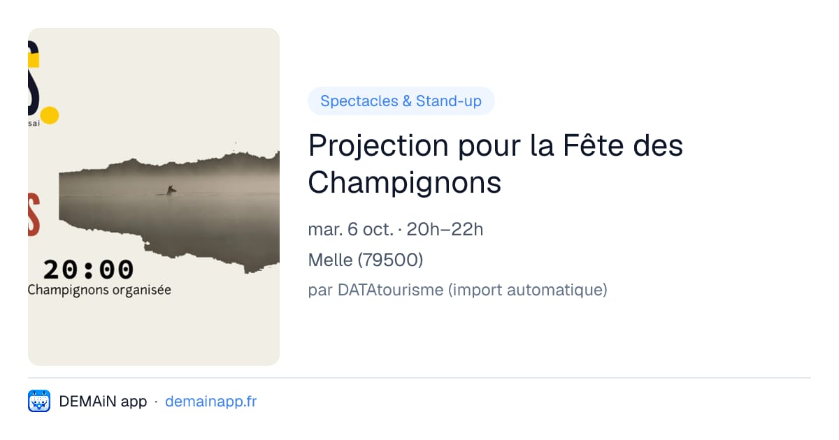 Projection pour la Fête des Champignons — Melle