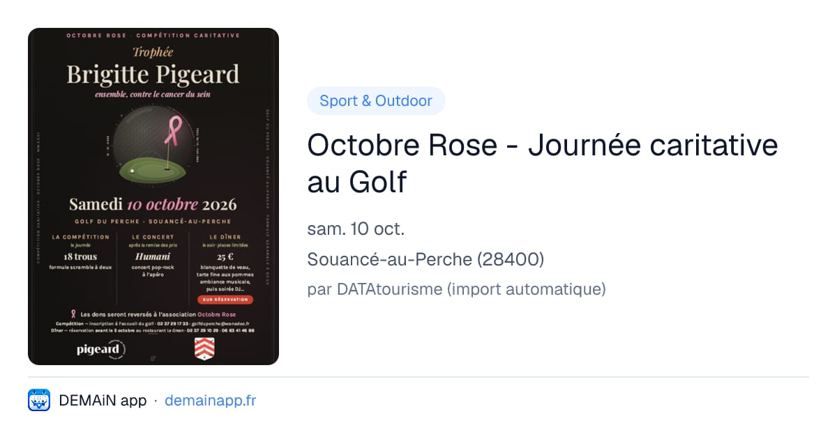 Octobre Rose - Journée caritative au Golf — Souancé-au-Perche