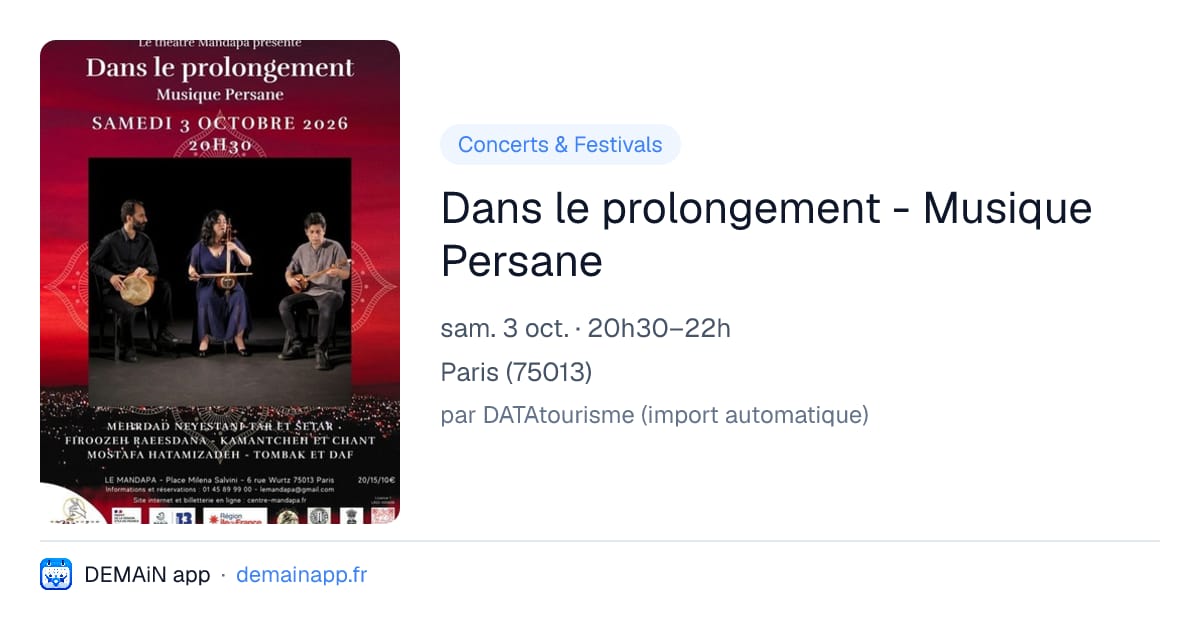 Dans le prolongement - Musique Persane — Paris