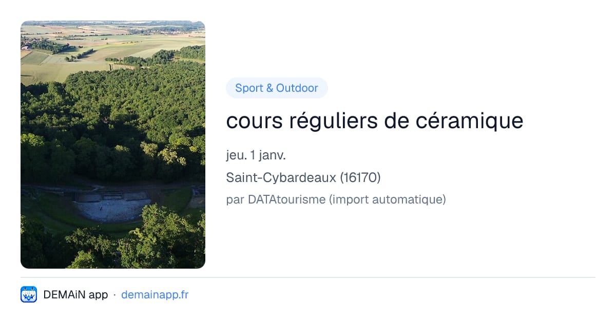 cours réguliers de céramique — Saint-Cybardeaux