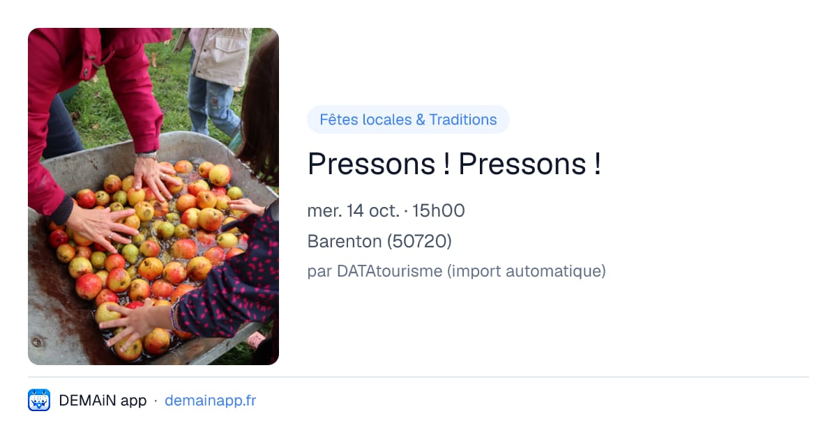 Pressons ! Pressons ! — Barenton