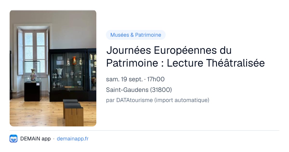 Journées Européennes du Patrimoine : Lecture Théâtralisée — Saint-Gaudens