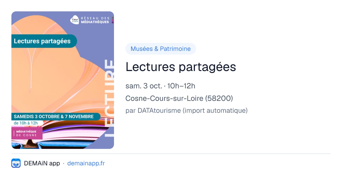 Lectures partagées — Cosne-Cours-sur-Loire