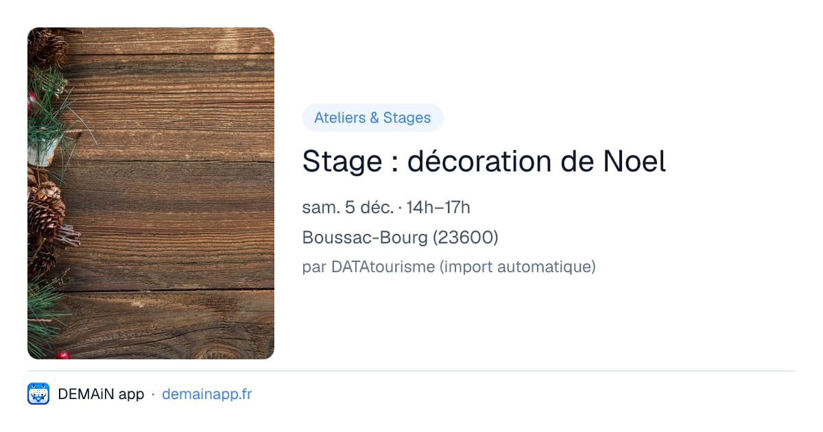 Stage : décoration de Noel — Boussac-Bourg