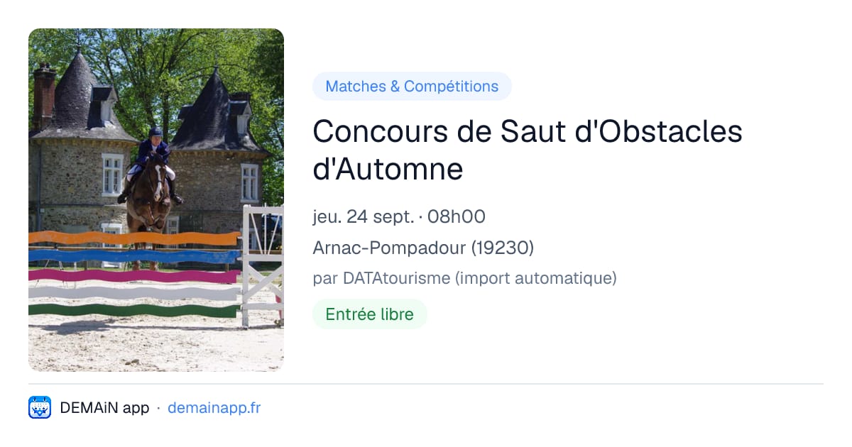 Concours de Saut d'Obstacles d'Automne — Arnac-Pompadour
