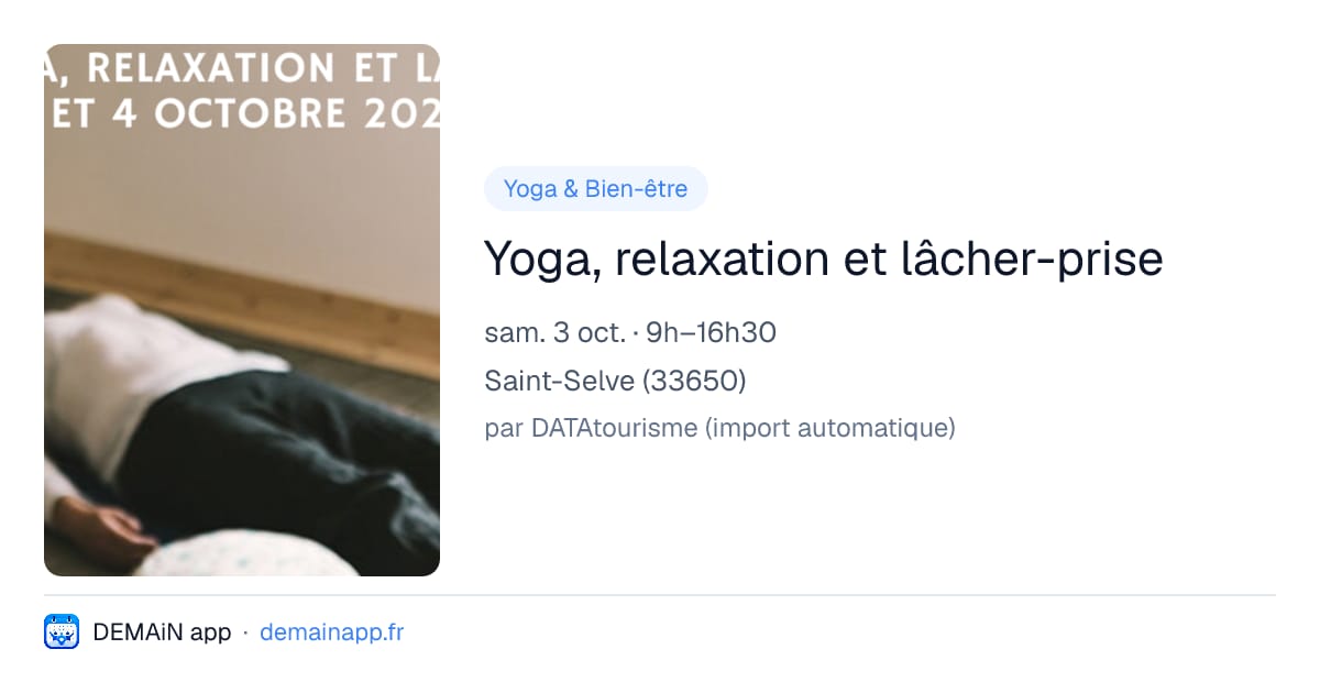 Yoga, relaxation et lâcher-prise — Saint-Selve