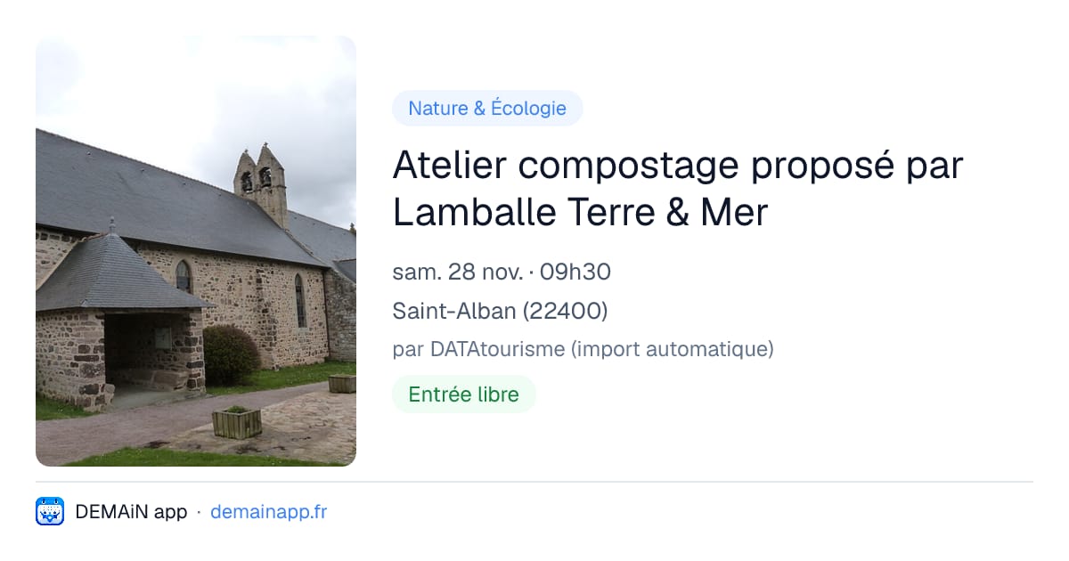 Atelier compostage proposé par Lamballe Terre & Mer — Saint-Alban