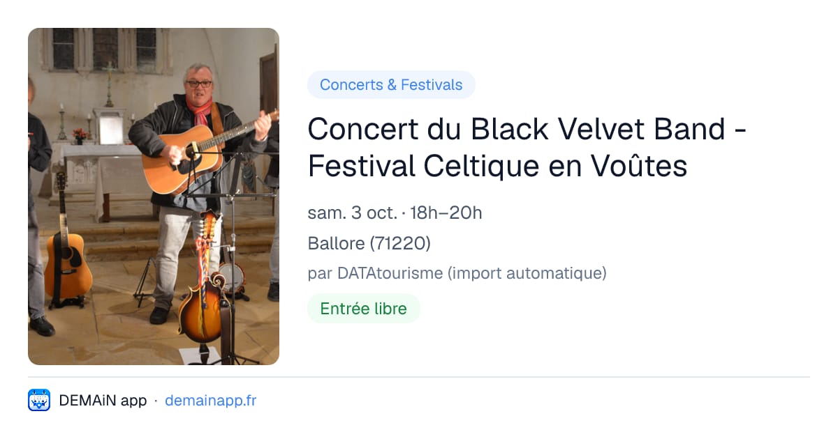 Concert du Black Velvet Band - Festival Celtique en Voûtes — Ballore