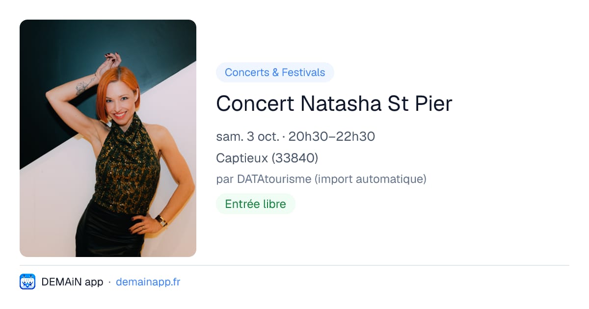 Concert Natasha St Pier — Captieux