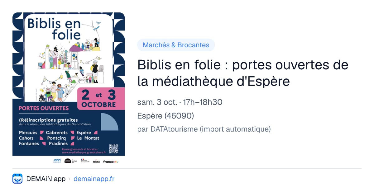Biblis en folie : portes ouvertes de la médiathèque d'Espère — Espère