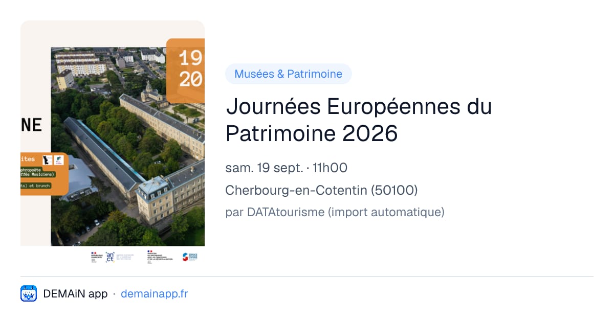 Journées Européennes du Patrimoine 2026 — Cherbourg-en-Cotentin