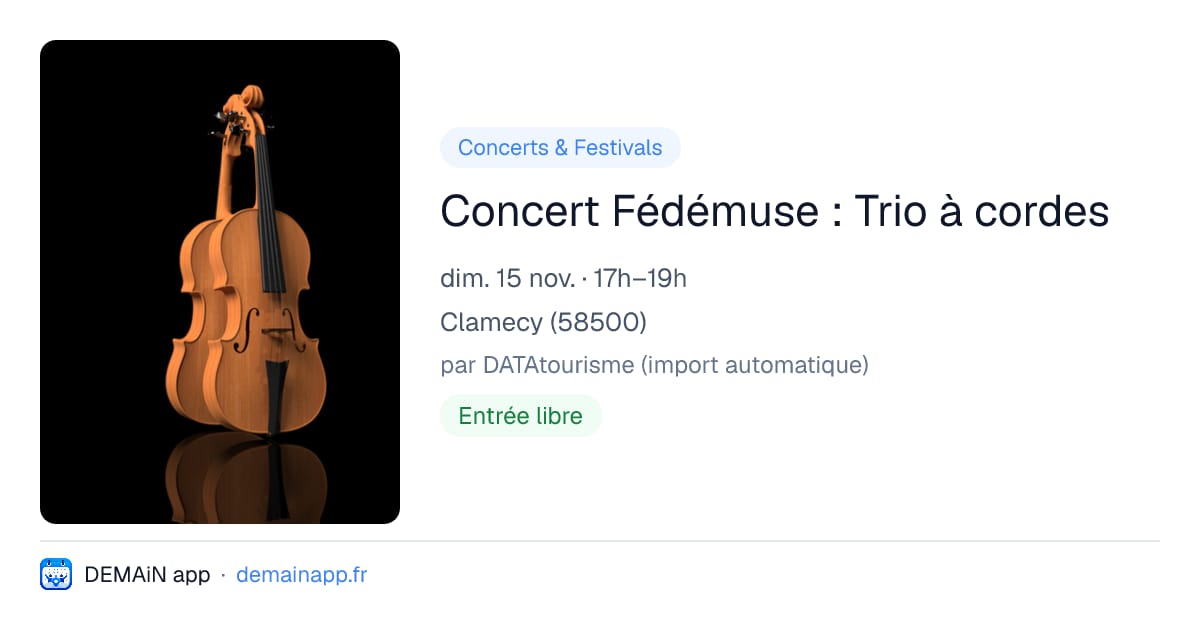 Concert Fédémuse : Trio à cordes — Clamecy