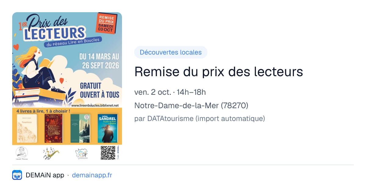 Remise du prix des lecteurs — Notre-Dame-de-la-Mer