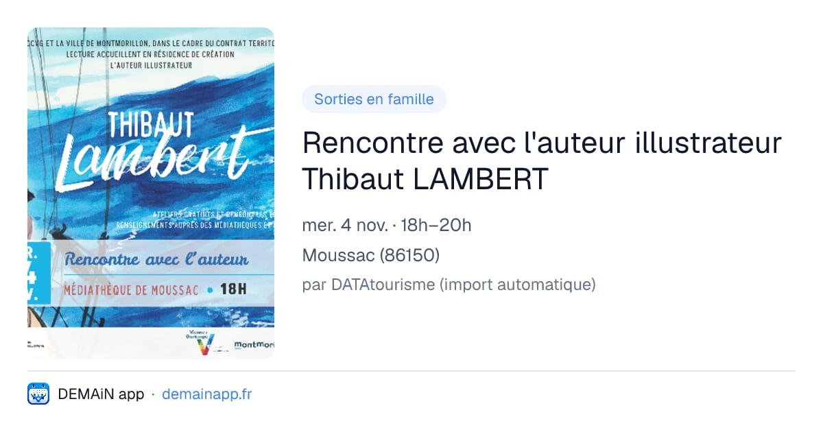Rencontre avec l'auteur illustrateur Thibaut LAMBERT — Moussac