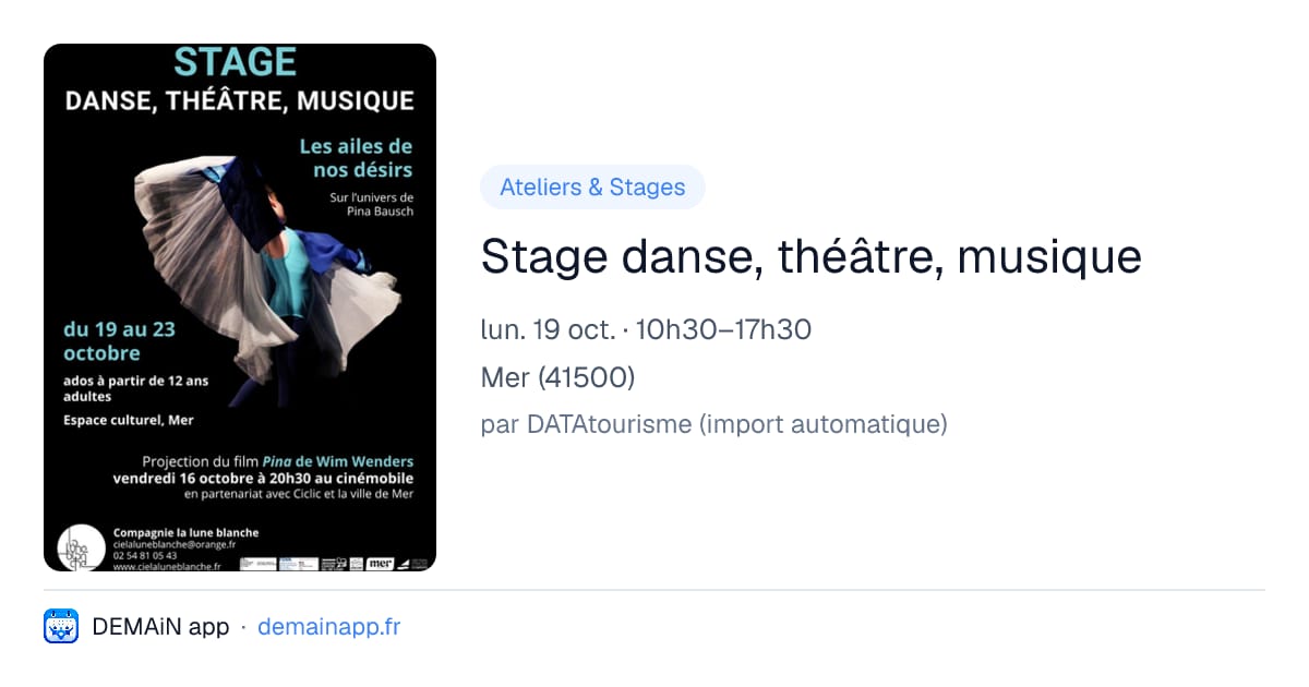 Stage danse, théâtre, musique — Mer