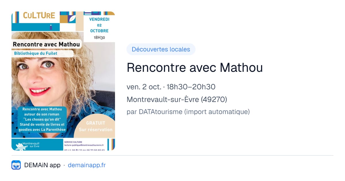 Rencontre avec Mathou — Montrevault-sur-Èvre