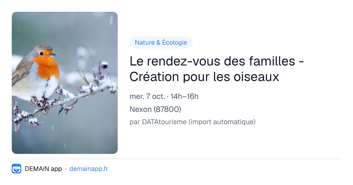 Le rendez-vous des familles - Création pour les oiseaux — Nexon