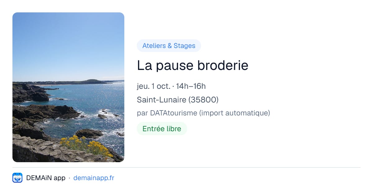 La pause broderie — Saint-Lunaire