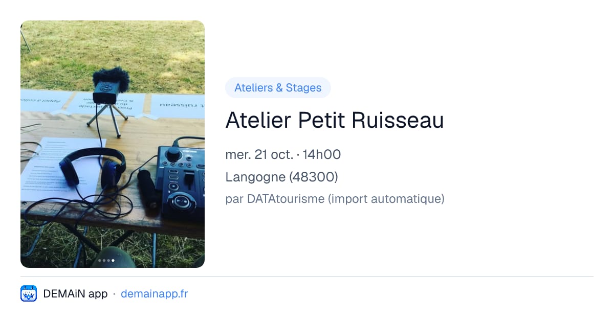 Atelier Petit Ruisseau — Langogne