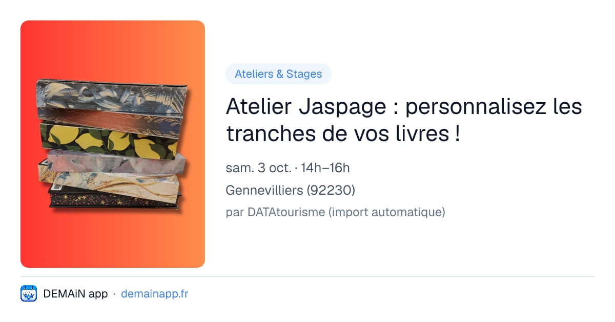 Atelier Jaspage : personnalisez les tranches de vos livres ! — Gennevilliers