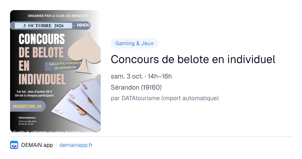 Concours de belote en individuel — Sérandon