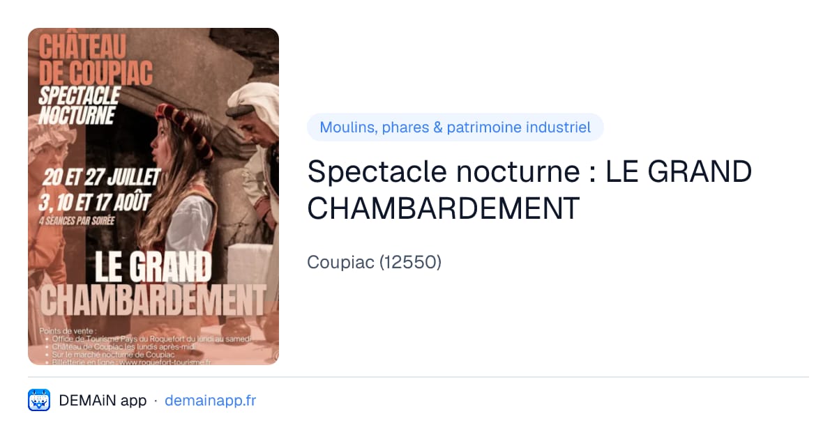 Spectacle nocturne : LE GRAND CHAMBARDEMENT — Coupiac