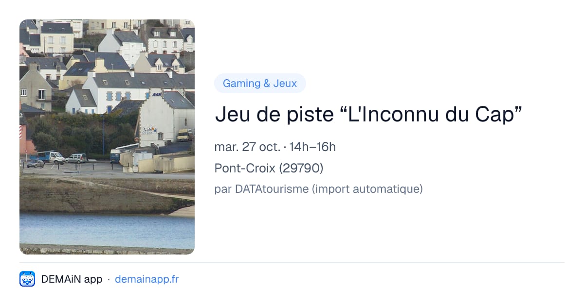Jeu de piste “L'Inconnu du Cap” — Pont-Croix