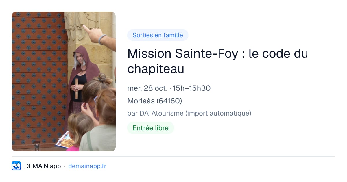 Mission Sainte-Foy : le code du chapiteau — Morlaàs