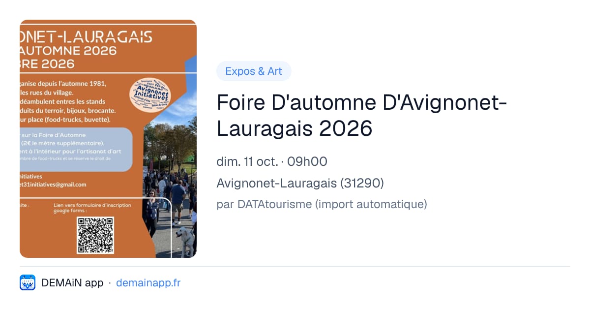 Foire D'automne D'Avignonet-Lauragais 2026 — Avignonet-Lauragais