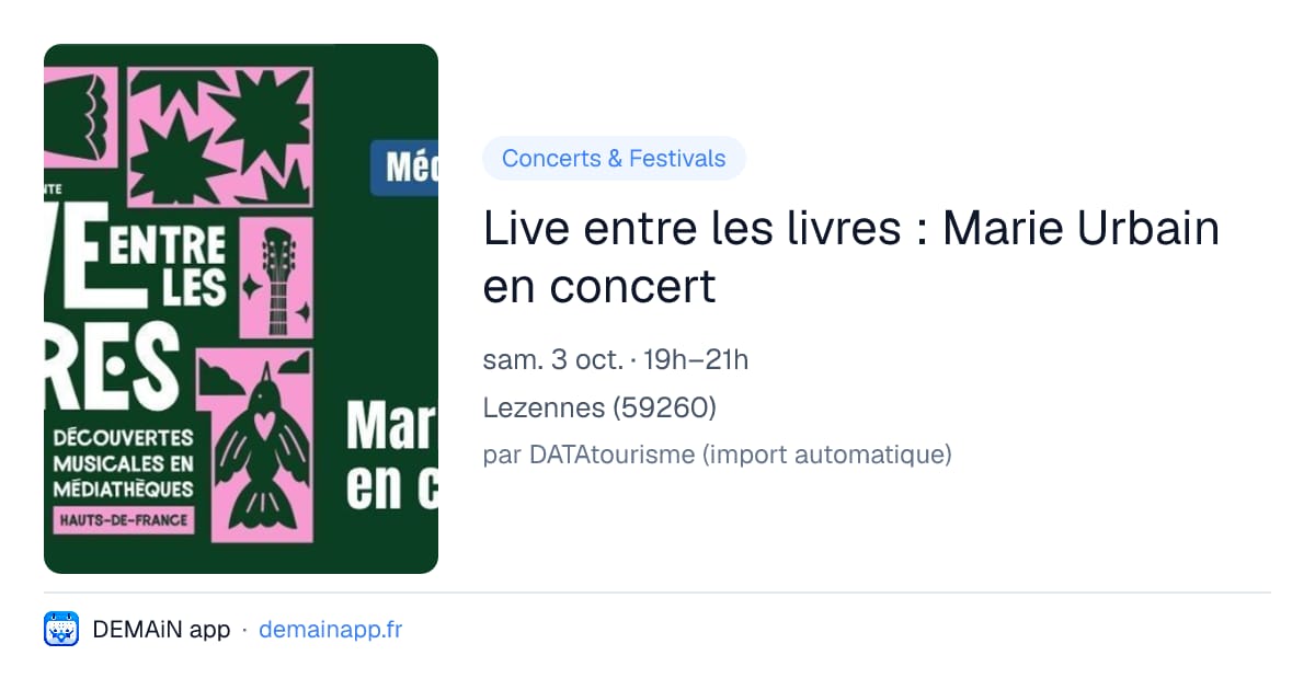 Live entre les livres : Marie Urbain en concert — Lezennes