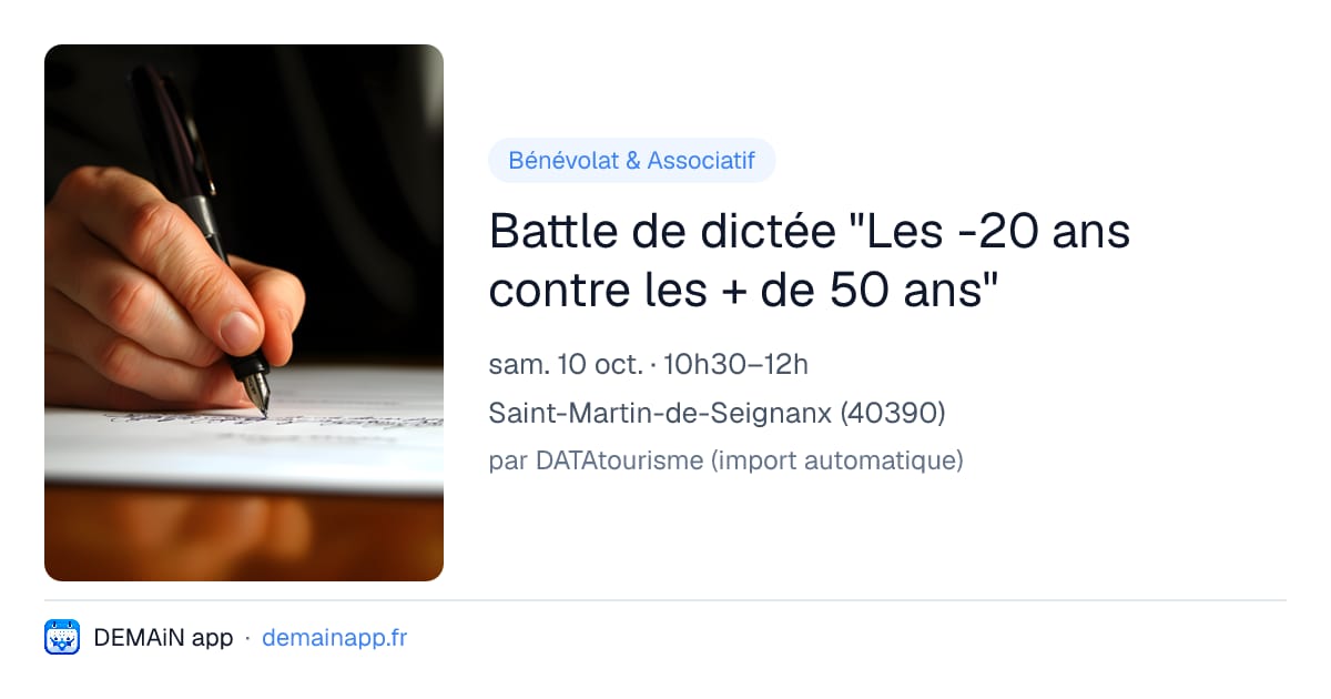 Battle de dictée "Les -20 ans contre les + de 50 ans" — Saint-Martin-de-Seignanx