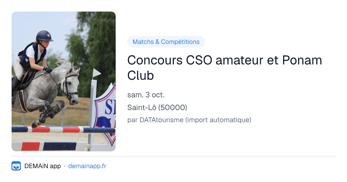 Concours CSO amateur et Ponam Club — Saint-Lô