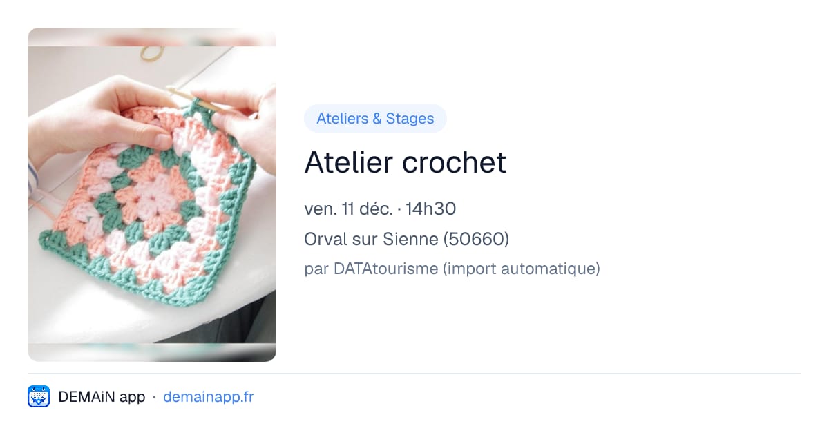 Atelier crochet — Orval sur Sienne