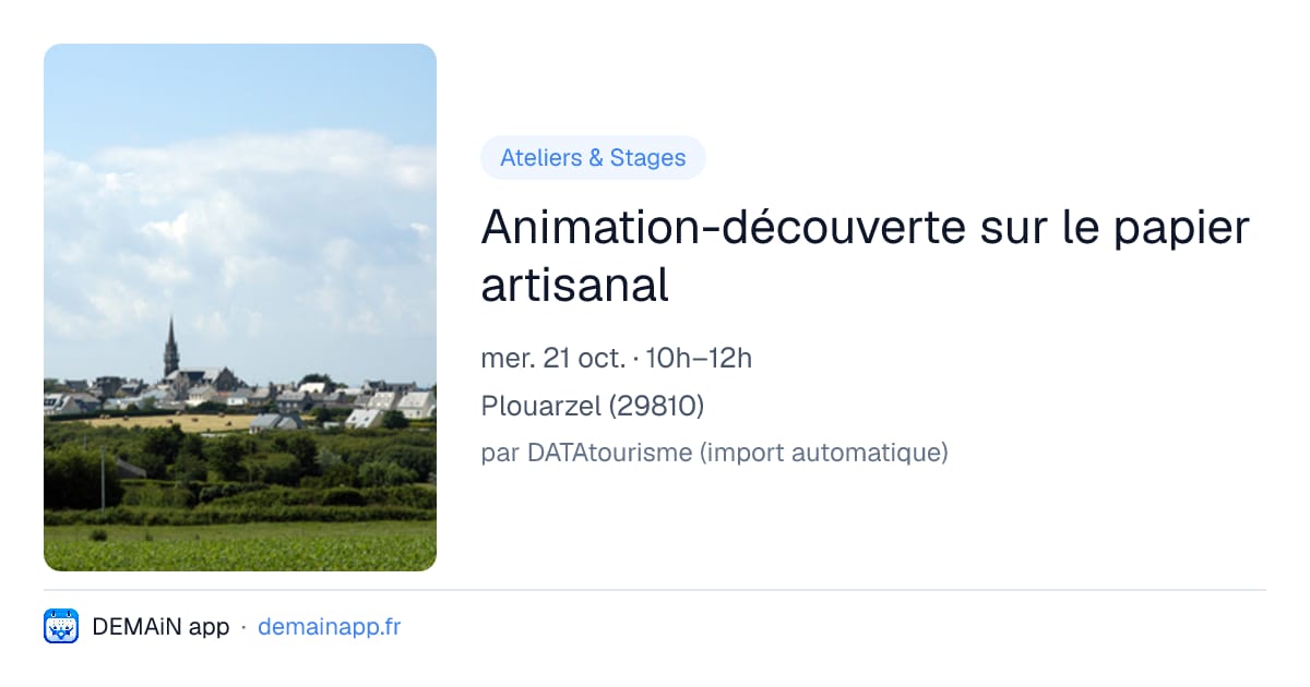 Animation-découverte sur le papier artisanal — Plouarzel