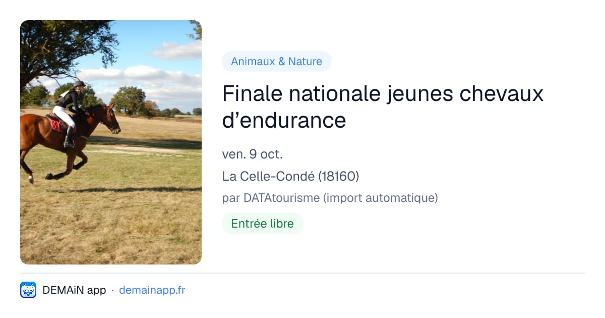 Finale nationale jeunes chevaux d’endurance — La Celle-Condé