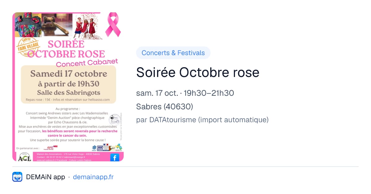 Soirée Octobre rose — Sabres