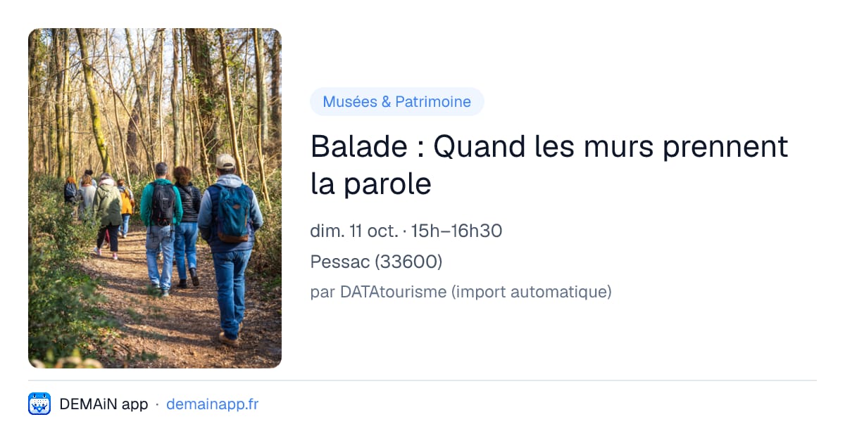 Balade : Quand les murs prennent la parole — Pessac