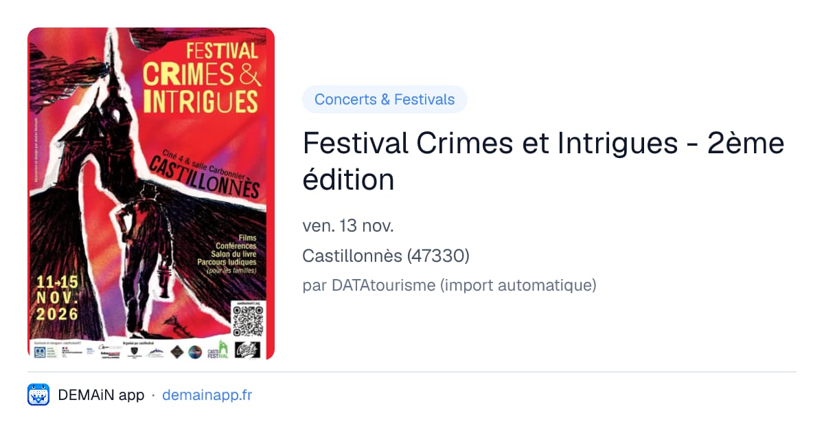 Festival Crimes et Intrigues - 2ème édition — Castillonnès