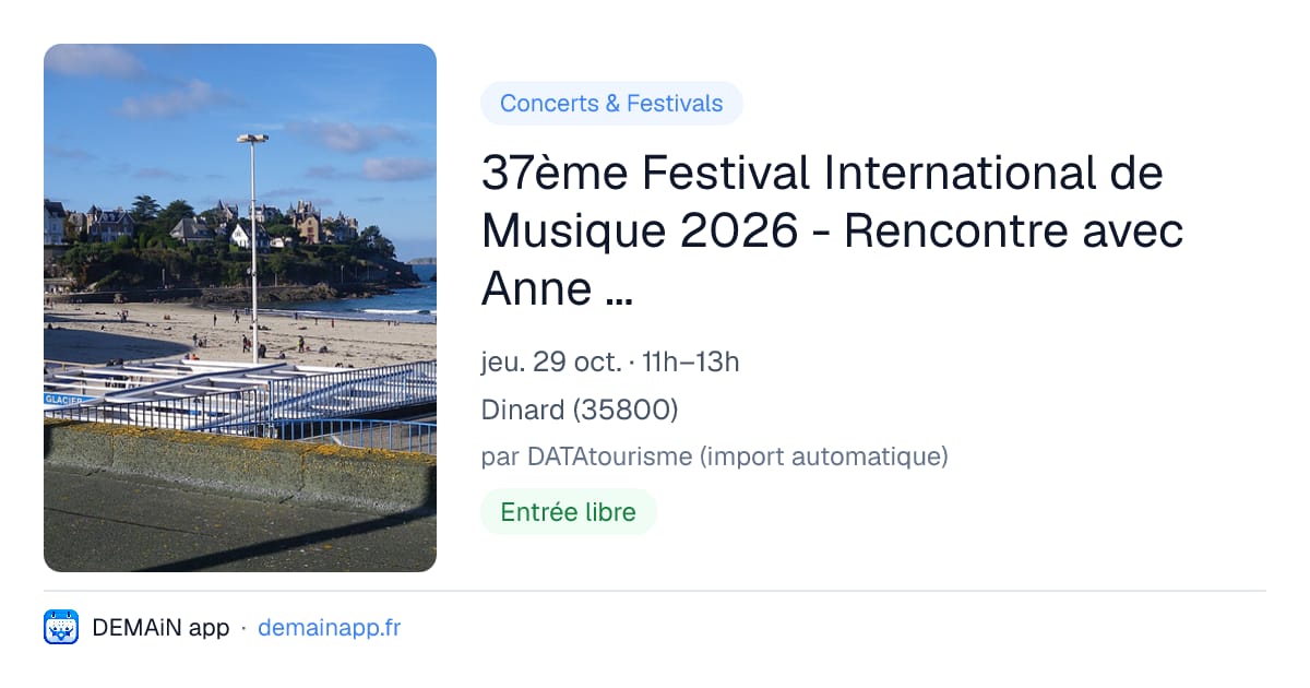 37ème Festival International de Musique 2026 - Rencontre avec Anne Solange Muis — Dinard