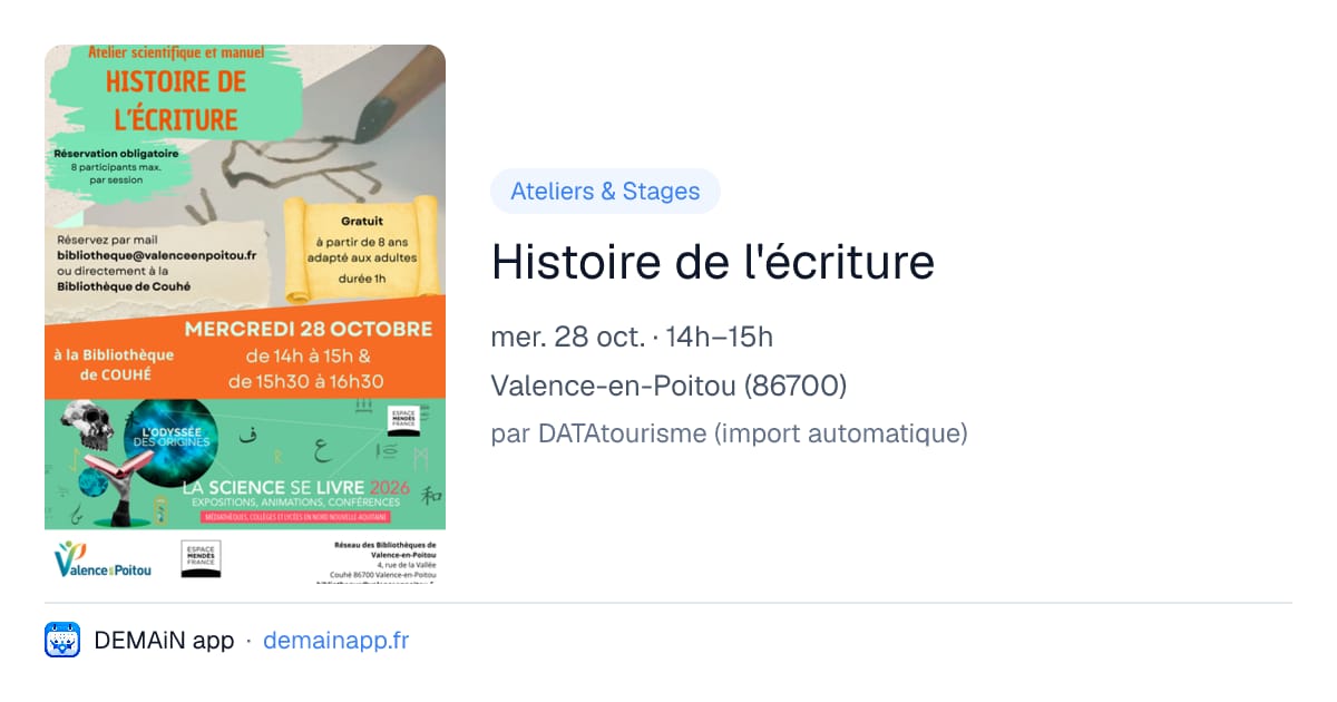Histoire de l'écriture — Valence-en-Poitou