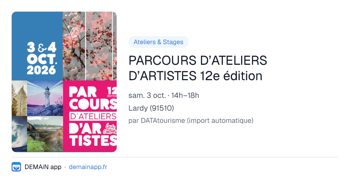 PARCOURS D’ATELIERS D’ARTISTES 12e édition — Lardy