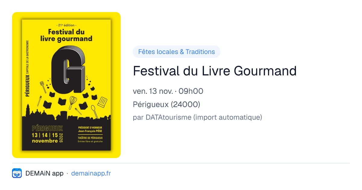 Festival du Livre Gourmand — Périgueux