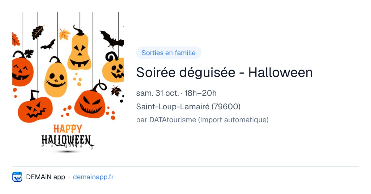 Soirée déguisée - Halloween — Saint-Loup-Lamairé