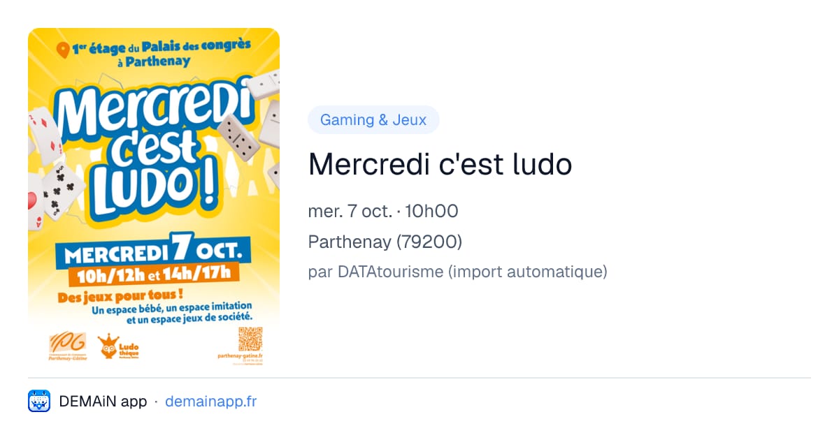 Mercredi c'est ludo — Parthenay