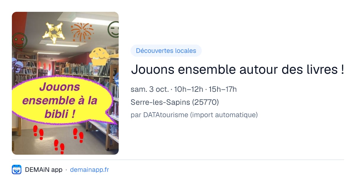 Jouons ensemble autour des livres ! — Serre-les-Sapins
